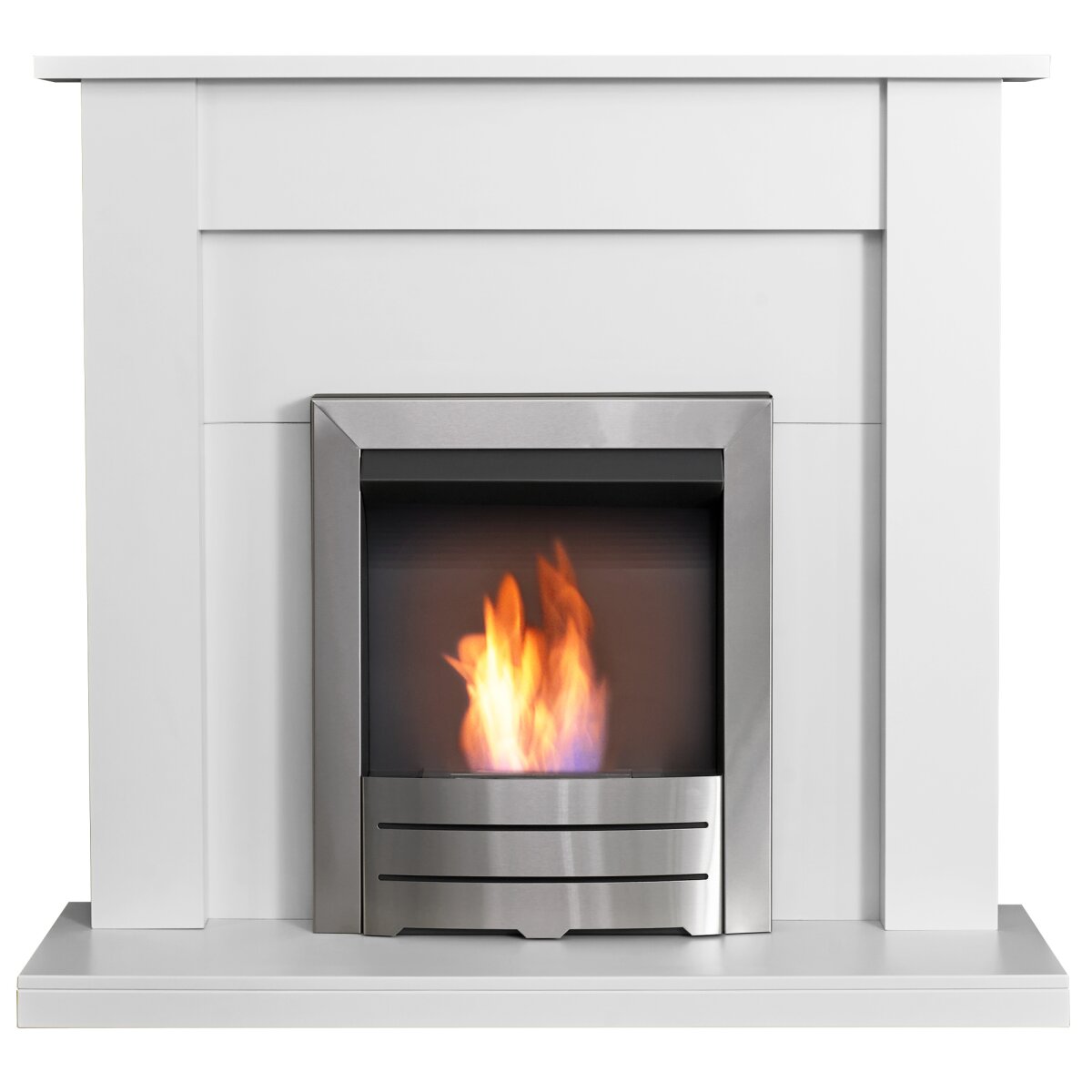 Adam Sutton Fireplace with Colorado Bioethanol Fire, Pure White