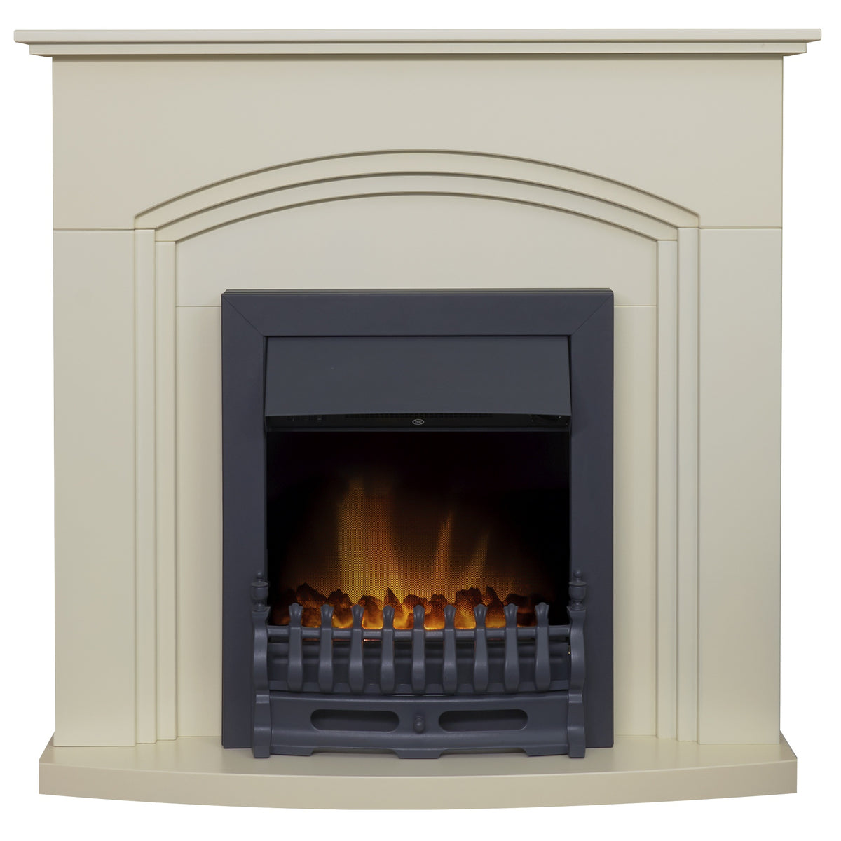 Adam Truro fireplace suite in cream with Blenheim electric fire in black