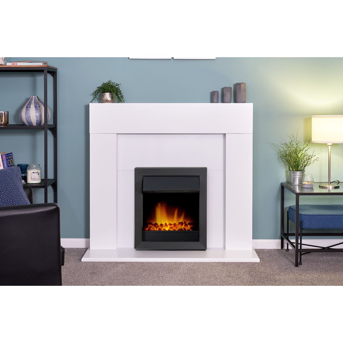 Adam Vancouver Inset Electric Fire in Black, 2kW, image 3