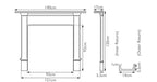 Carron Alice cast iron fire surround dimension drawing