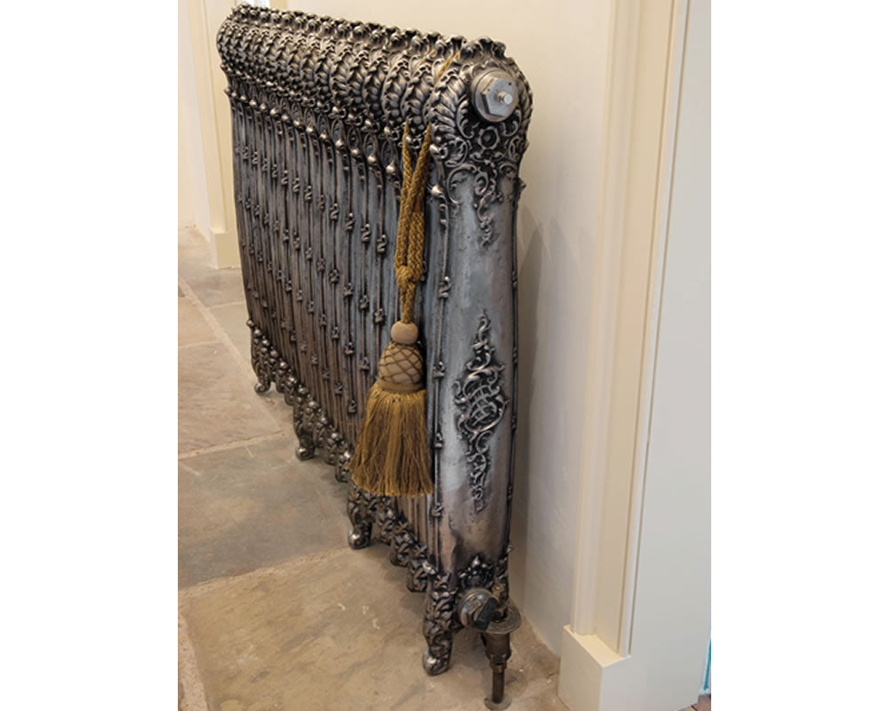 Carron Antoinette cast iron radiator, hand burnished setting