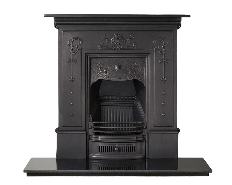 Bella Cast Iron Combination Fireplace (41") | Art Nouveau
