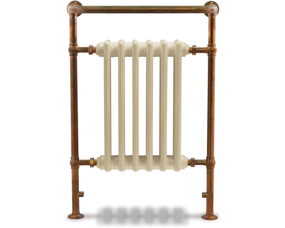 Carron Broughton towel rail in copper with painted cast iron sections