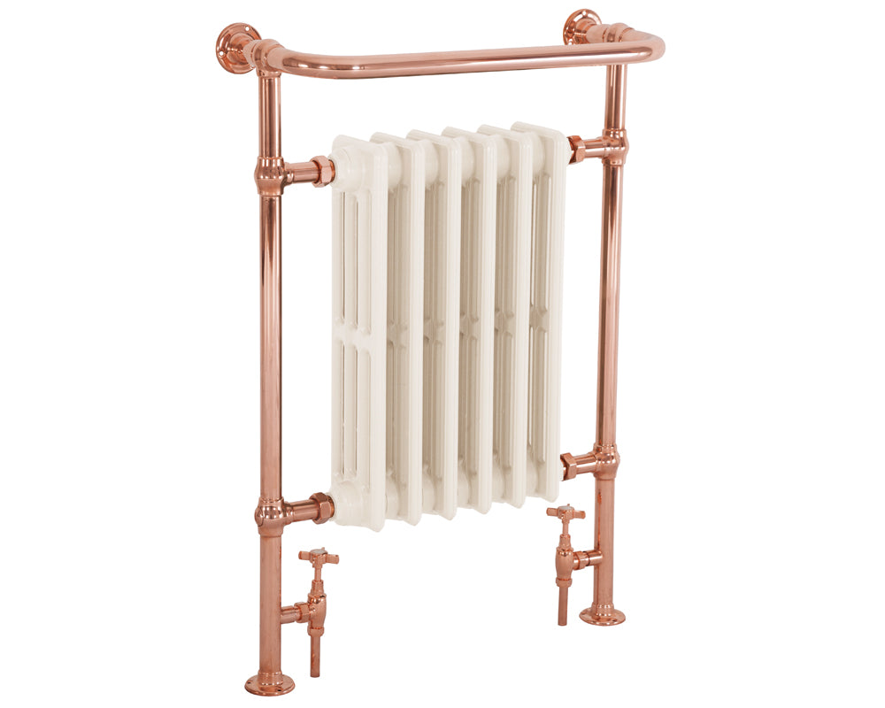 Carron Broughton towel rail in copper with painted cast iron sections