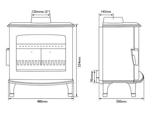 Carron Eco Wood Burning or Multifuel Stove 5kW