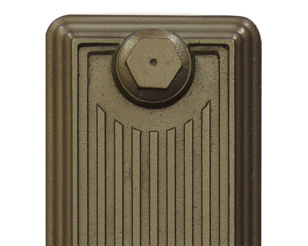 Carron Churchill cast iron radiator, hammered gold top