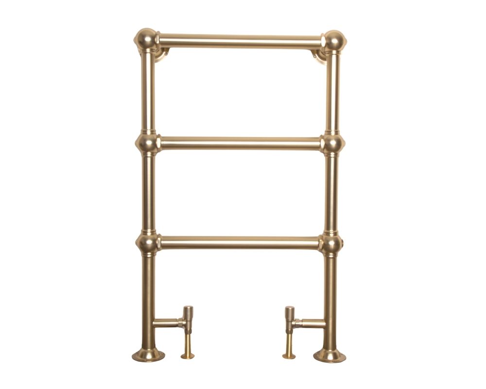 Carron Colossus 1000 x 650mm floor standing towel rail in brushed brass