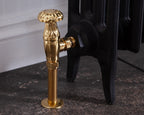 Carron Crocus manual valve in brass installed on a radiator