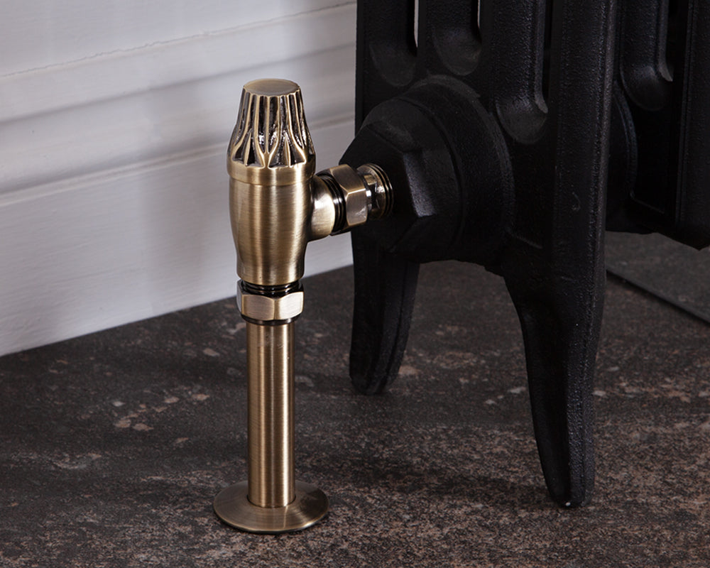 Carron Crocus manual valve in antique brass lockshield