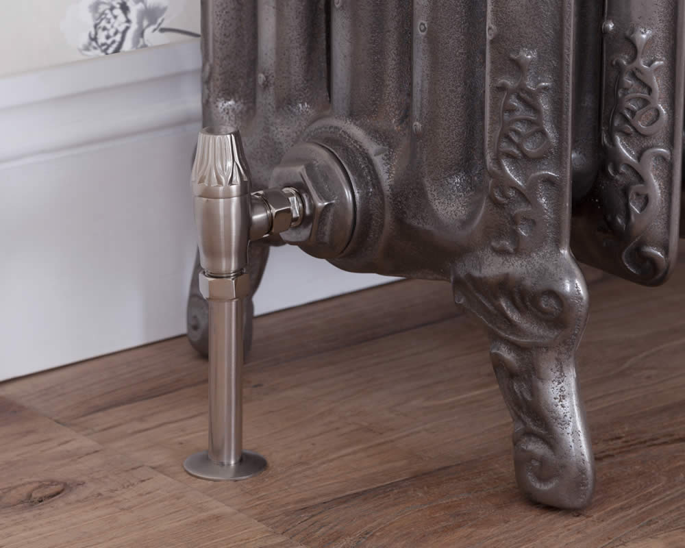 Carron Crocus manual valve in satin nickel lockshield