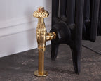 Carron Crocus thermostatic valve in brass installed on a radiator