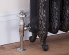 Carron Crocus thermostatic valve in chrome installed on a radiator