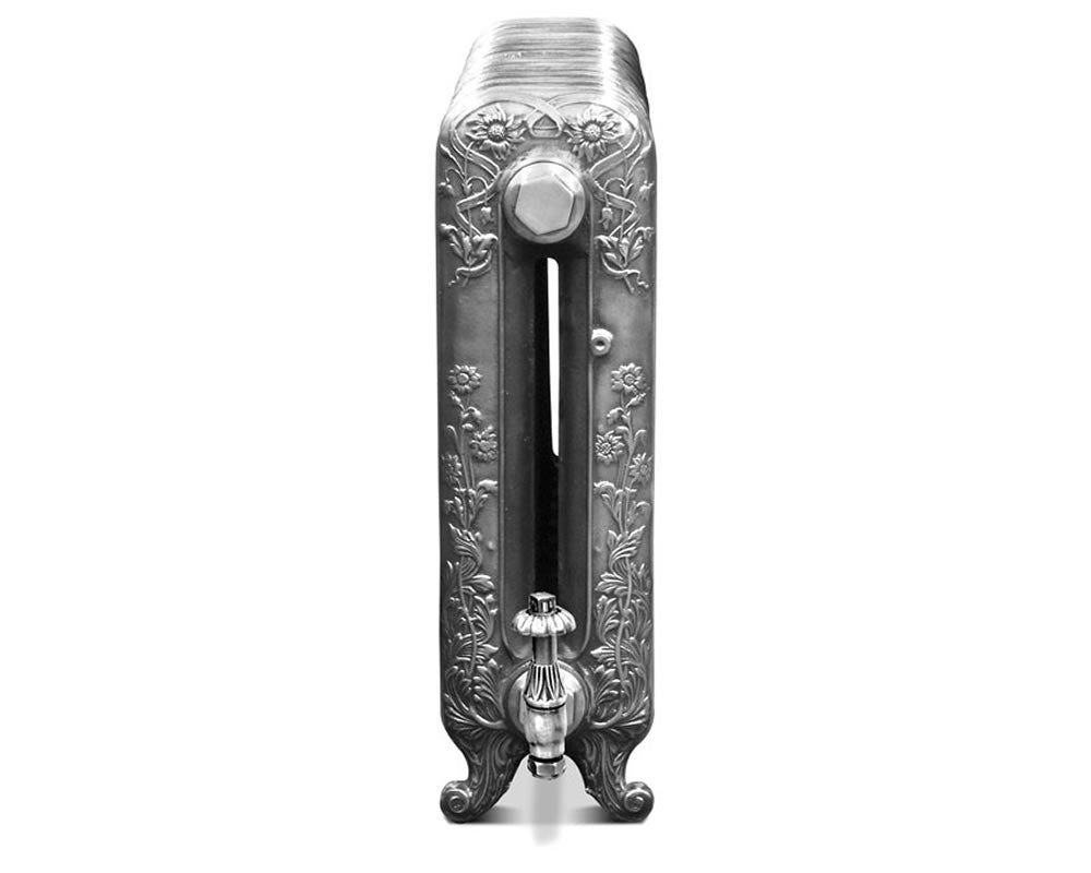 Carron Daisy cast iron radiator, hand burnished section