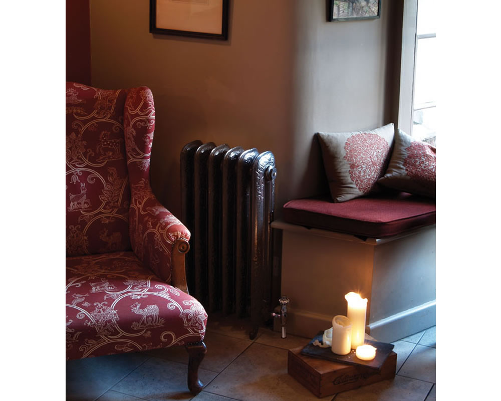 Carron Daisy cast iron radiator, hand burnished setting