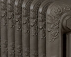 Carron Daisy cast iron radiator, willow green section detail