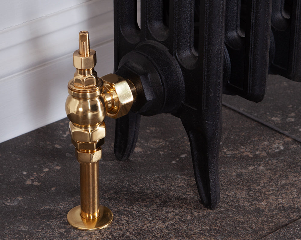 Carron Daisy wheel valve set in brass lockshield