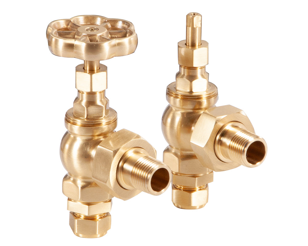 Carron Daisy wheel valve set in brushed brass