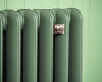 Carron Duchess 2 Column cast iron radiator, Farrow and Ball dyrehaven sections
