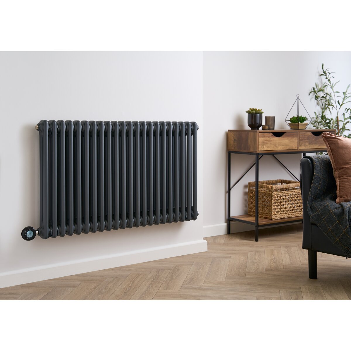 Eden Arcadia 1200W Electric Column Radiator in Anthracite, 600 x 1010mm