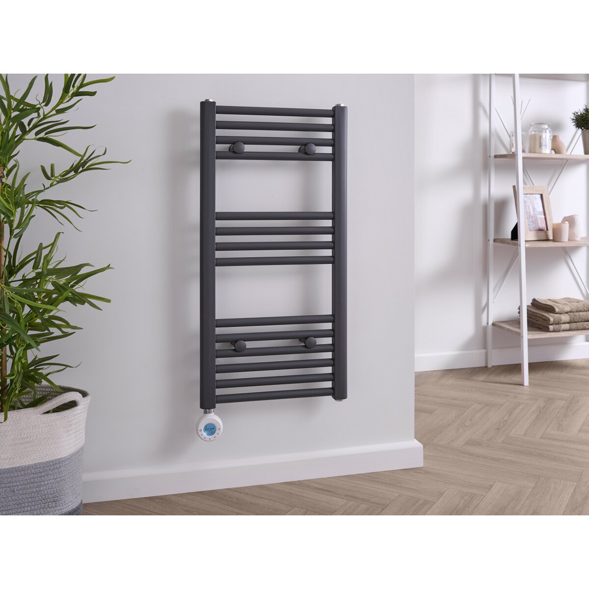 Eden Radium 600W Electric Towel Radiator in Anthracite, 800 x 400mm