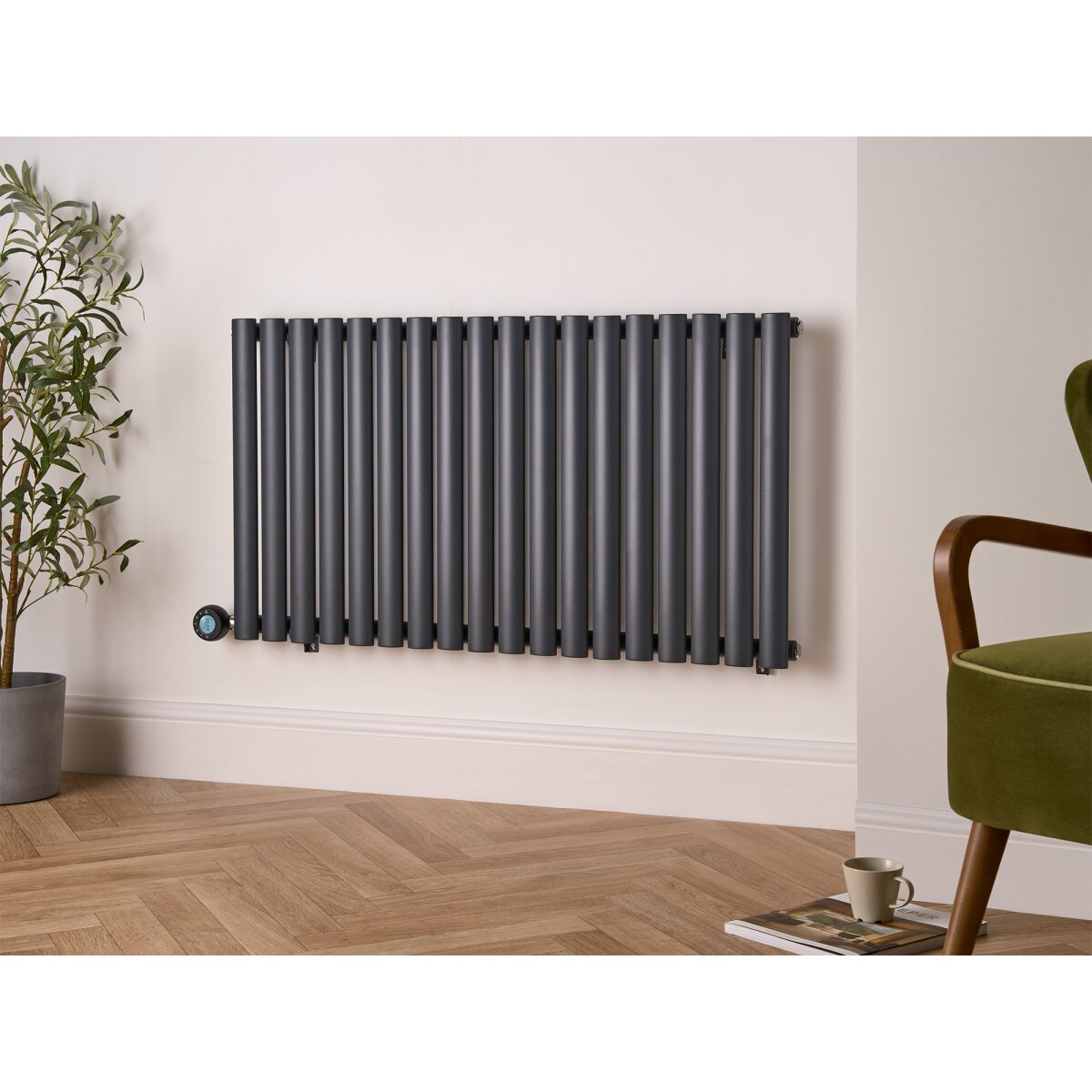 Eden Teppra 1200W Electric Column Radiator with Smart WiFi, Anthracite
