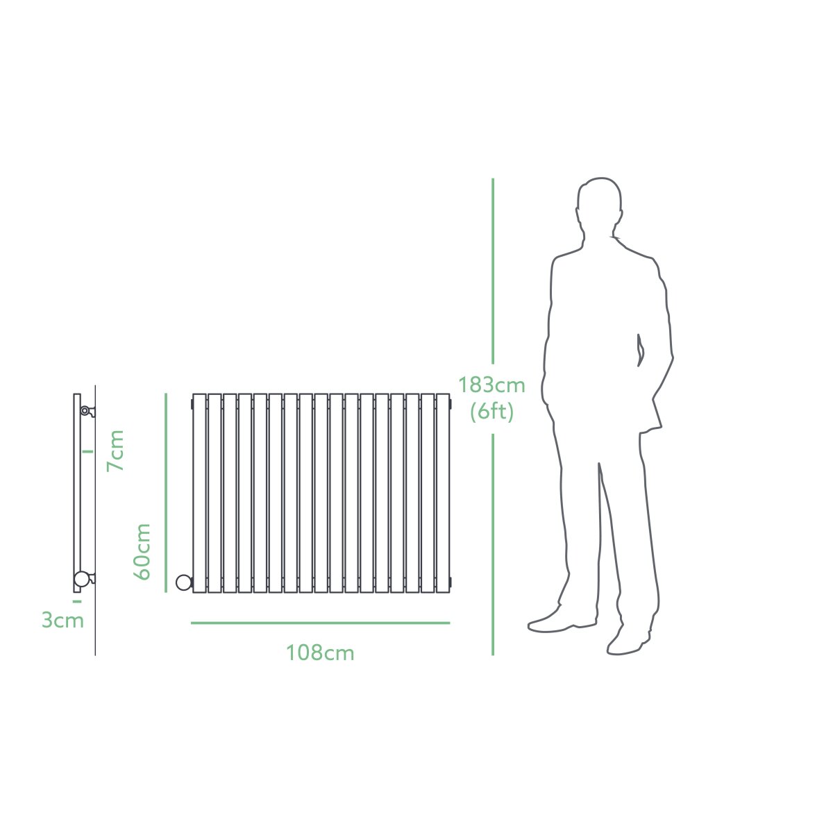 Eden Teppra 1200W Electric Column Radiator with Smart WiFi, 600 x 1080mm, image 3