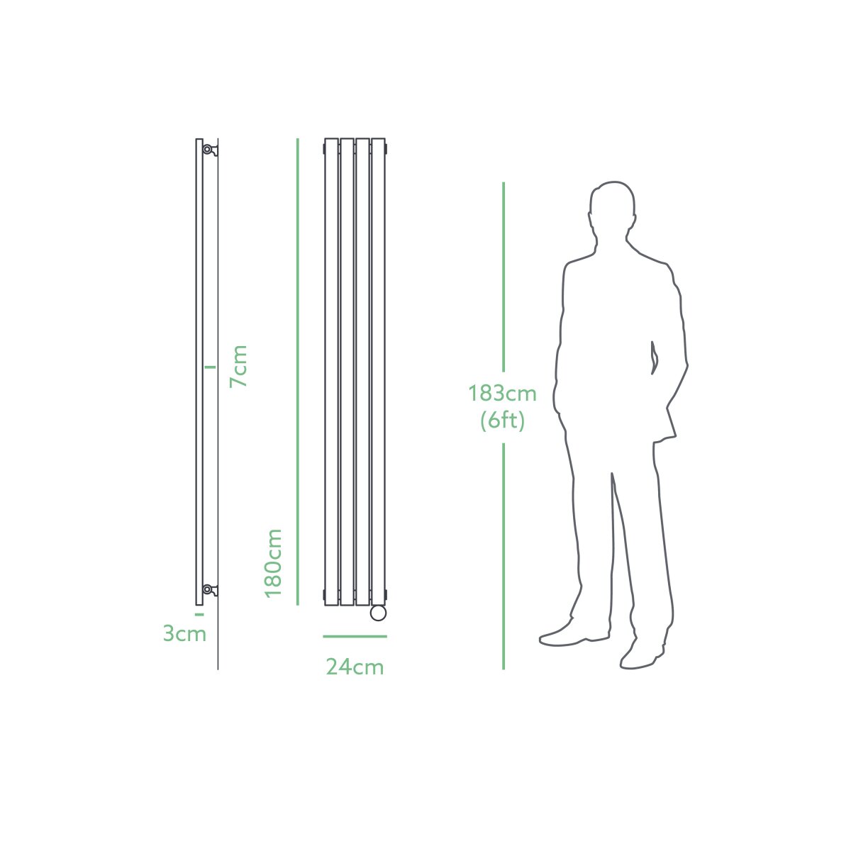 Eden Teppra 1200W Electric Vertical Radiator with Smart WiFi, 1800mm, image 5