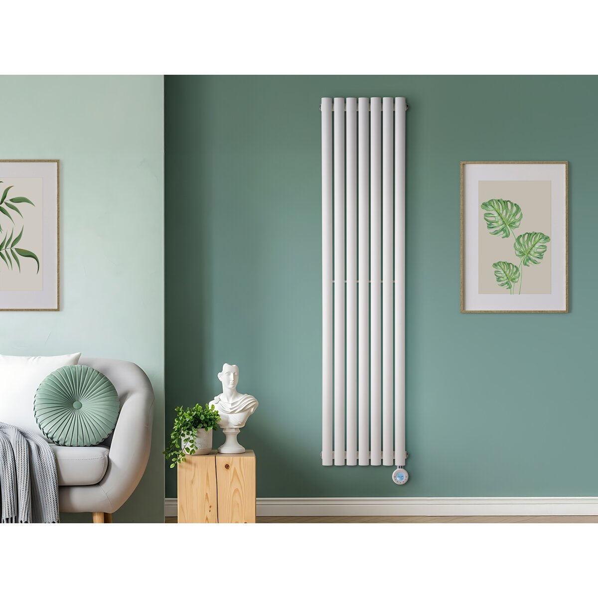 Eden Teppra 1200W Electric Vertical Radiator with Smart WiFi, White, 1800 x 420mm