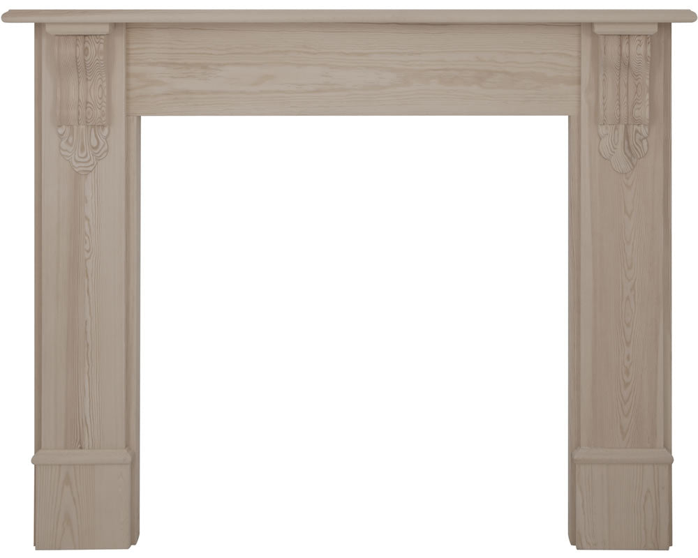 Carron Edinburgh Corbel wooden fire surround in unwaxed solid pine