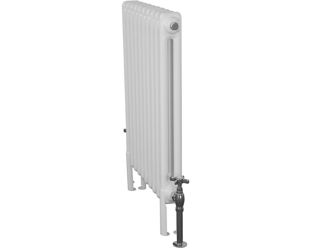 Carron Enderby 2 column steel radiator, 710mm high, painted parchment white