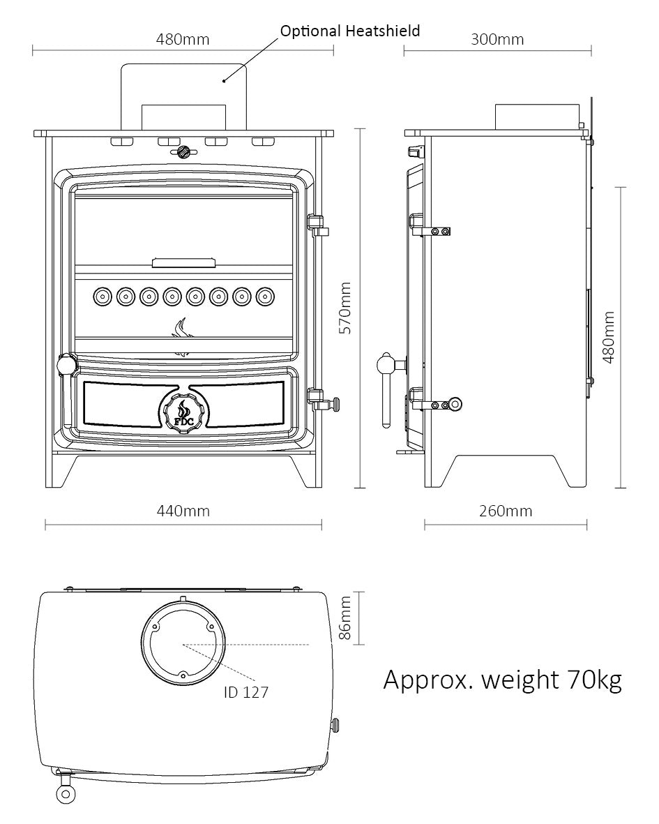 FDC5W Eco Multifuel Stove (Wide)