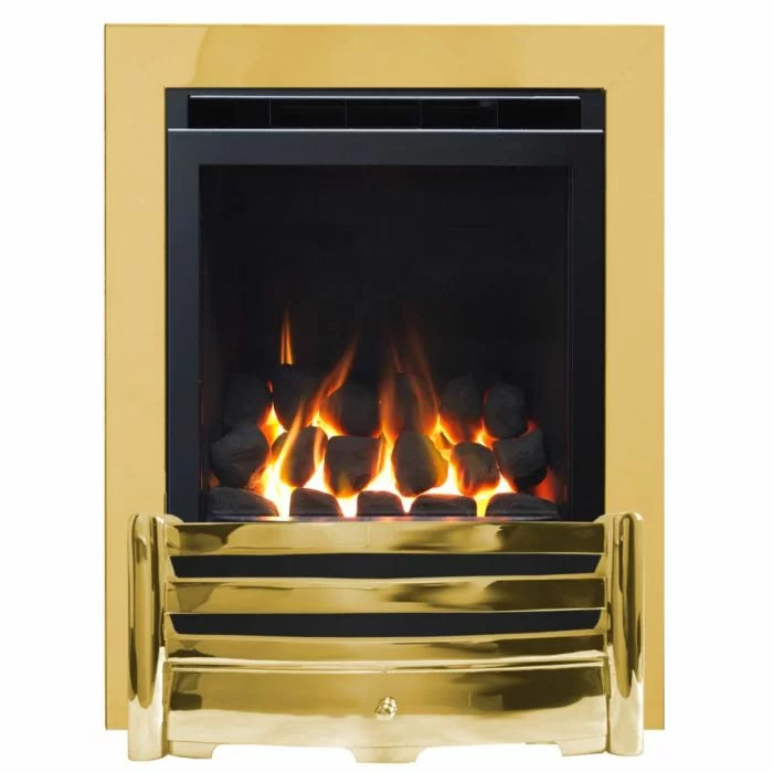 Sirocco Aviva - Inset Gas Fire - Full Depth, High Efficiency in Brass