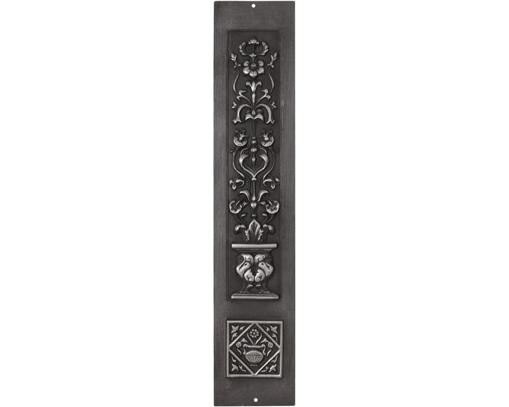 Carron set of two flower cast iron fireplace panels in highlight polish