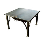 Box D fire pit shown with the Box D table top lid (lid sold separately)