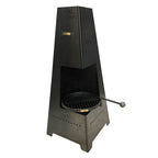 Front view of the Piazza chiminea showing its square opening