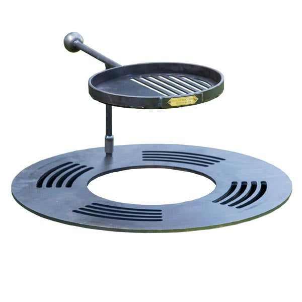 The Sizzler BBQ ring with warming swing arm on its own
