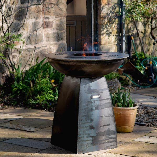 Firepits UK Plancha Fire Pit, 80cm Bowl with 8mm Steel Grill Ring