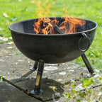 Firepits UK Portobello low fire pit lit outdoors