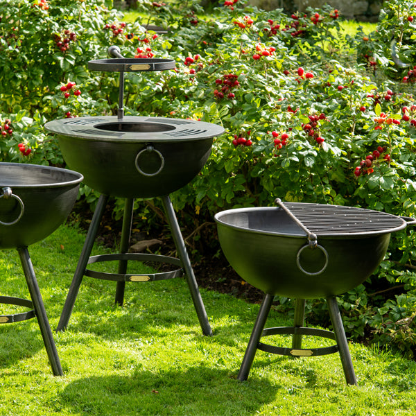 The low, medium and tall Belly fire pits together