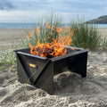 Firepits UK Flat Pack fire pit set up on a beach