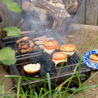 Close-up of food cooking on the Pitnic Dual