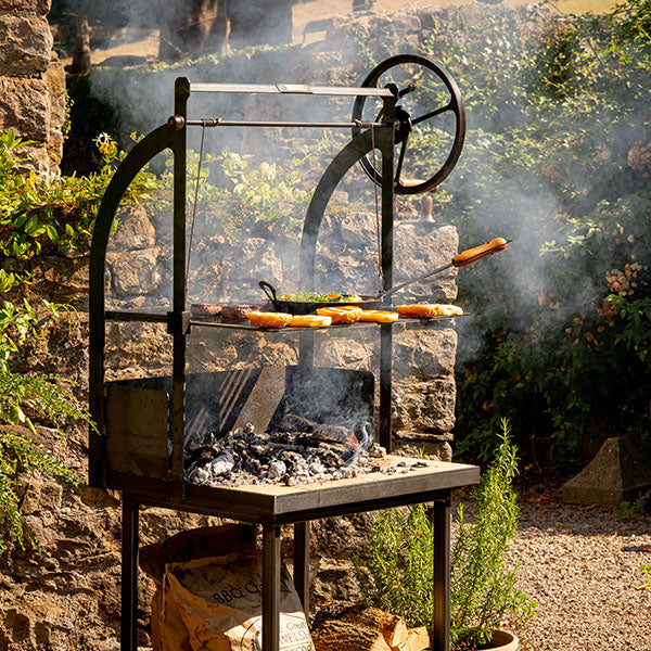 Firepits UK Katherine Wheel Charcoal BBQ with Adjustable Grill