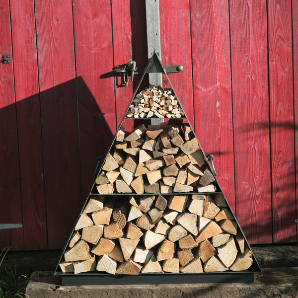 Firepits UK Pyramid Steel Log Store, 110cm