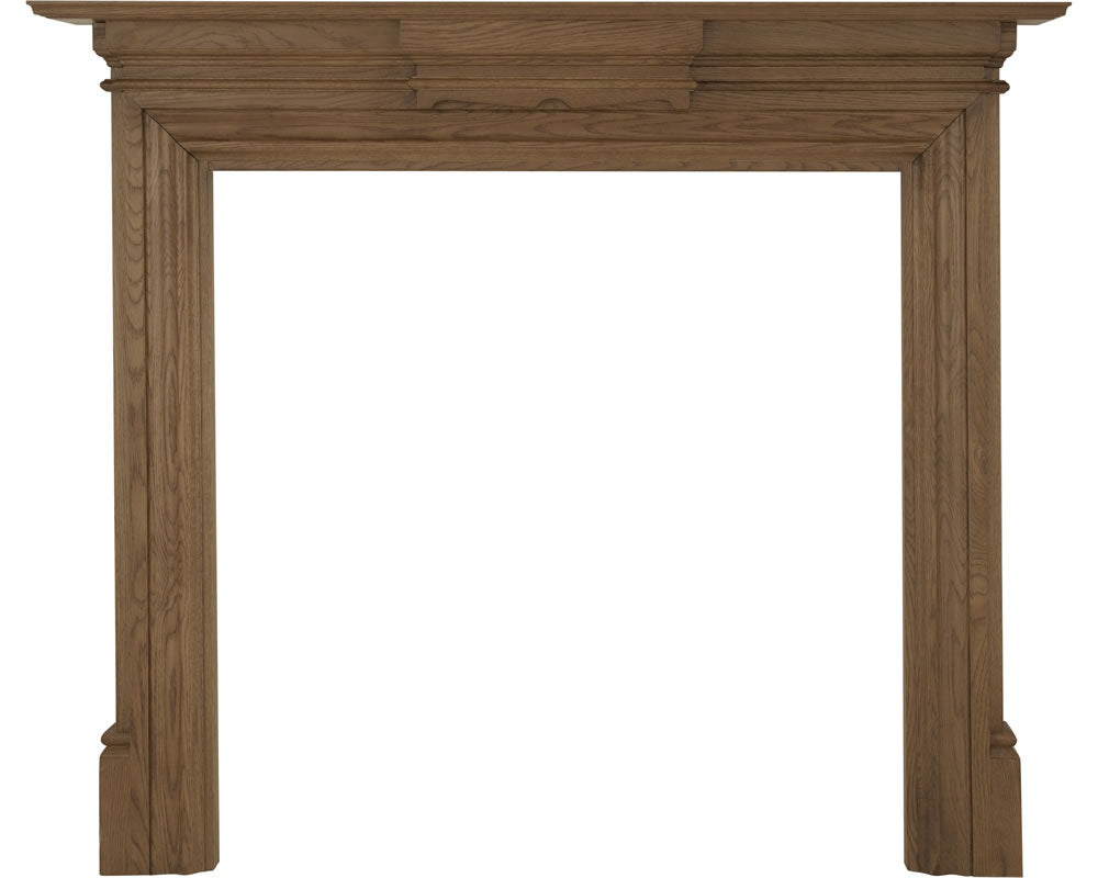 Carron Grand wooden fire surround in waxed solid oak
