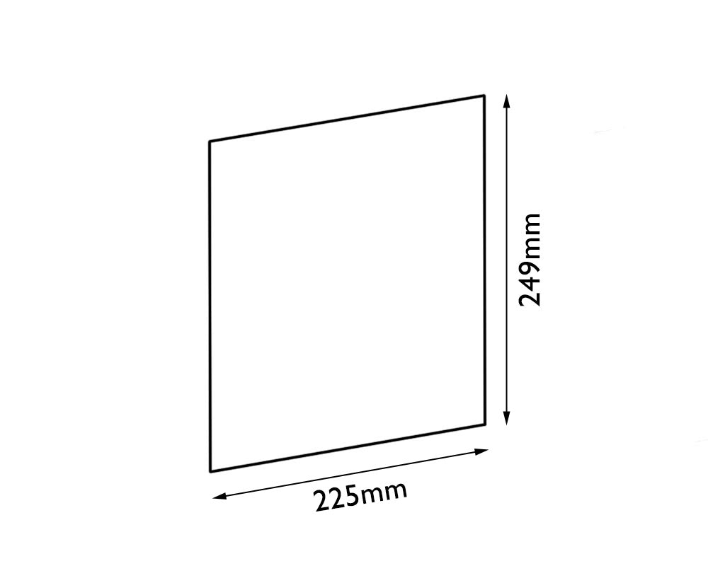 Carron 11kW stove door glass (HRG005), dimension diagram