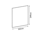 Carron 11kW stove door glass (HRG005), dimension diagram