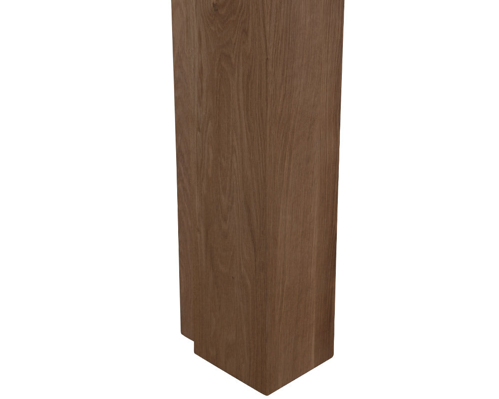 Carron Kedleston wooden fire surround in unwaxed solid oak, leg detail