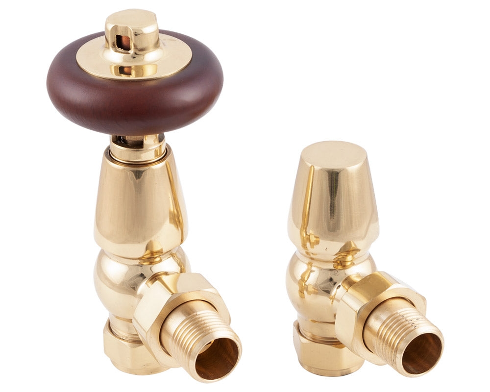 Carron Kingsgrove angled thermostatic valve in brass