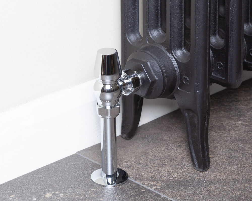 Carron Kingsgrove angled thermostatic valve in chrome lockshield