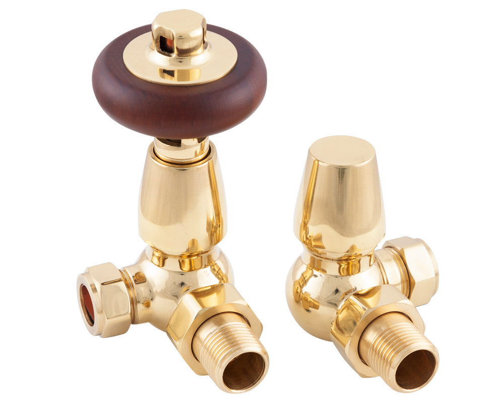 Carron Kingsgrove corner thermostatic valve in brass